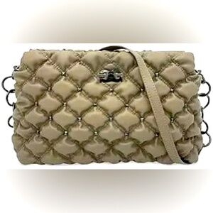 NWT Gilda Paris Taupe Waffle/Quilted Handbag with Strap (faux/vegan leather)
